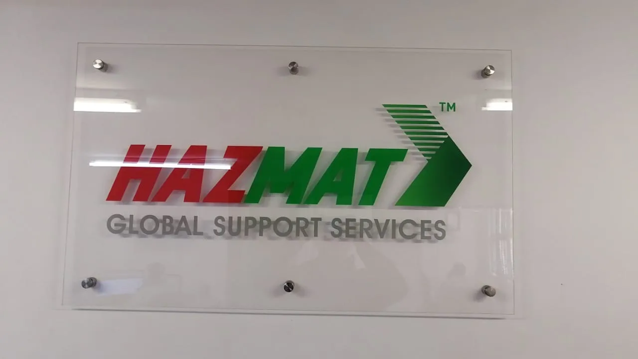 Hazmat acrylic wall-mounted sign