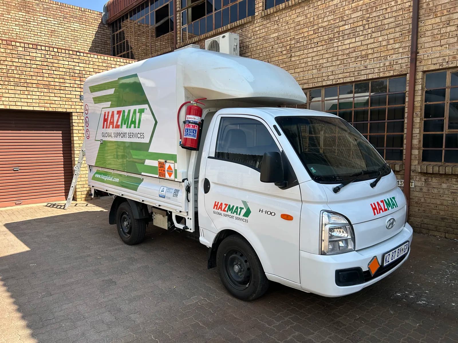 Hazmat branded Hyundai H-100 front view